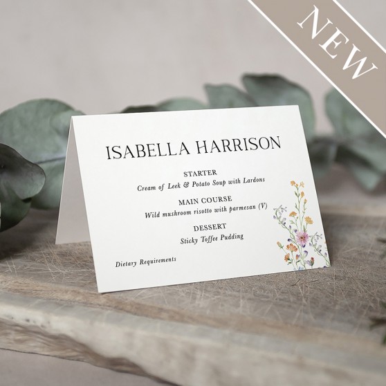 'Wild Flower Garden' Menu Place Card