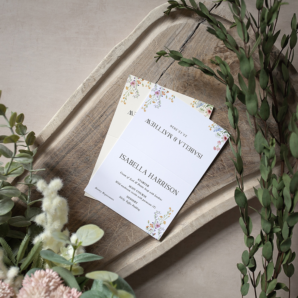 'Wild Flower Garden' Menu Place Card