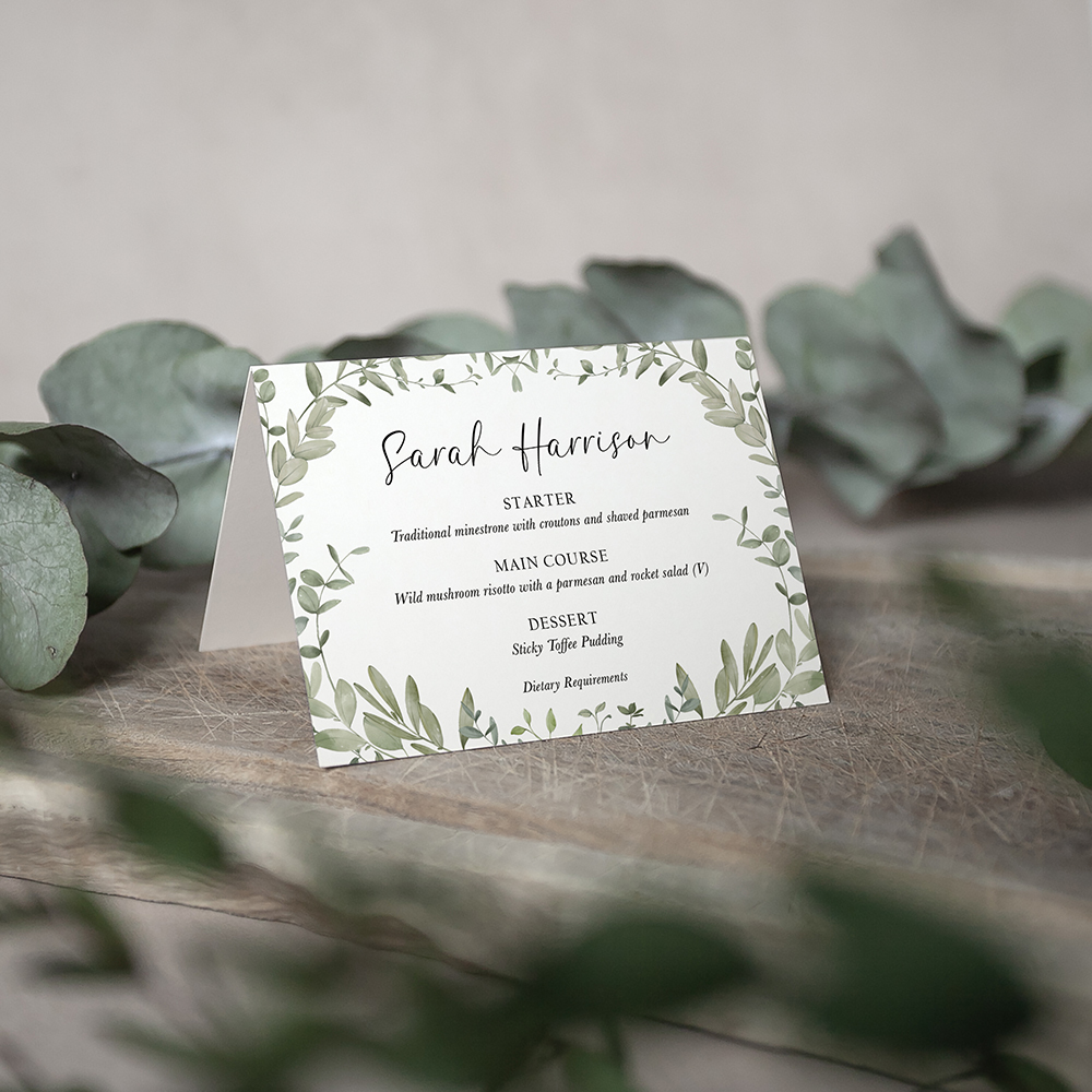 'Willow Grove' Menu Place Card