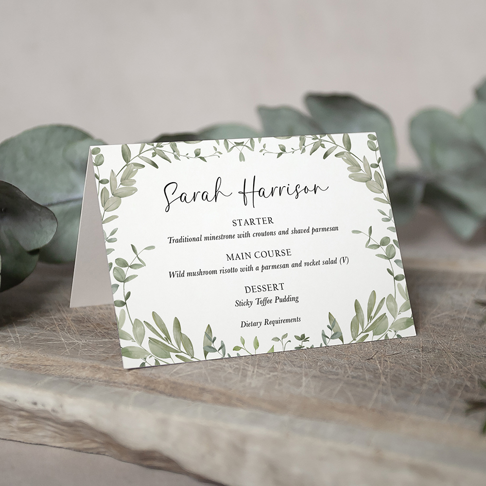 'Willow Grove' Menu Place Card