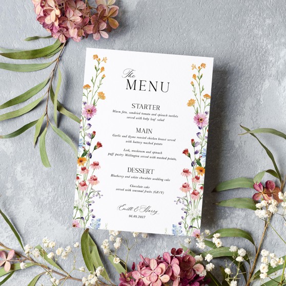 'Wildflower Garden' A5, 5X7", A6 Menu