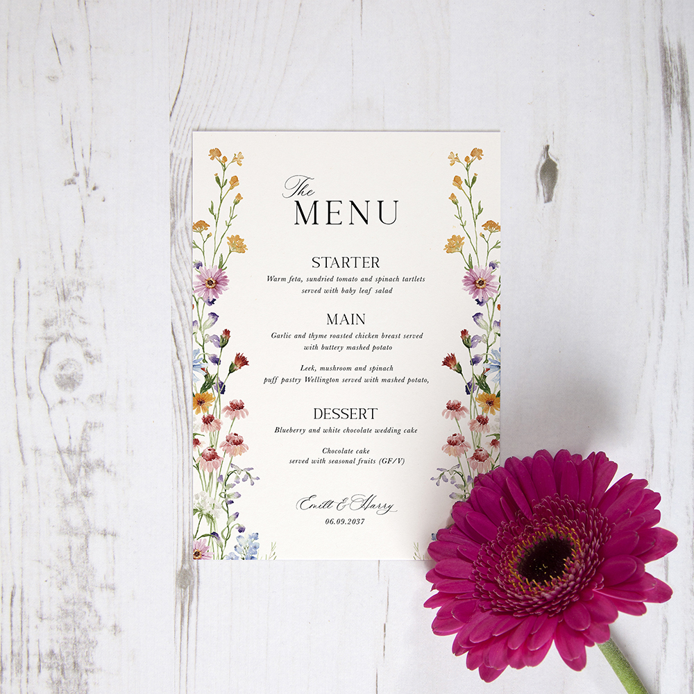 'Wildflower Garden' A5, 5X7", A6 Menu
