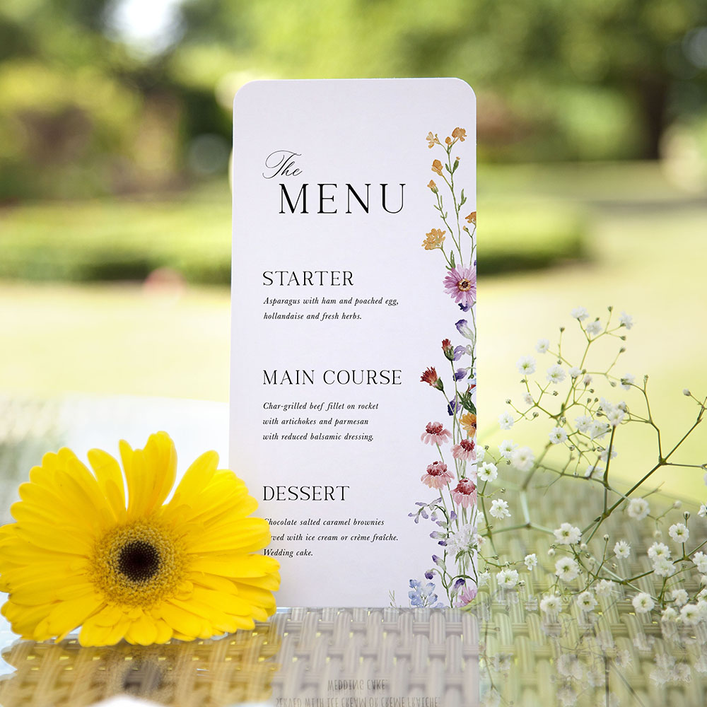 'Wildflower Garden' Slim Menu