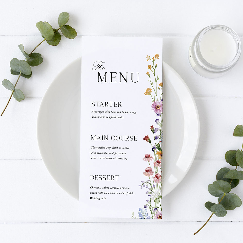 'Wildflower Garden' Slim Menu