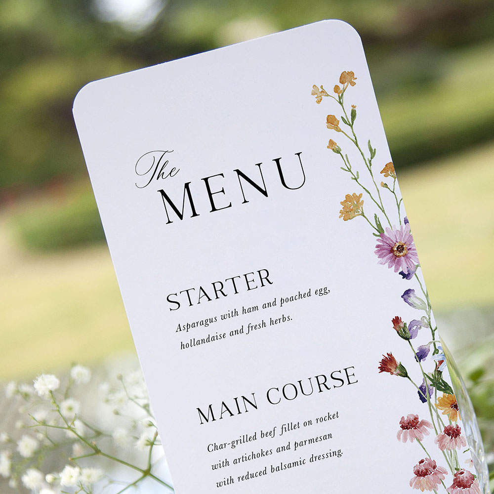'Wildflower Garden' Slim Menu