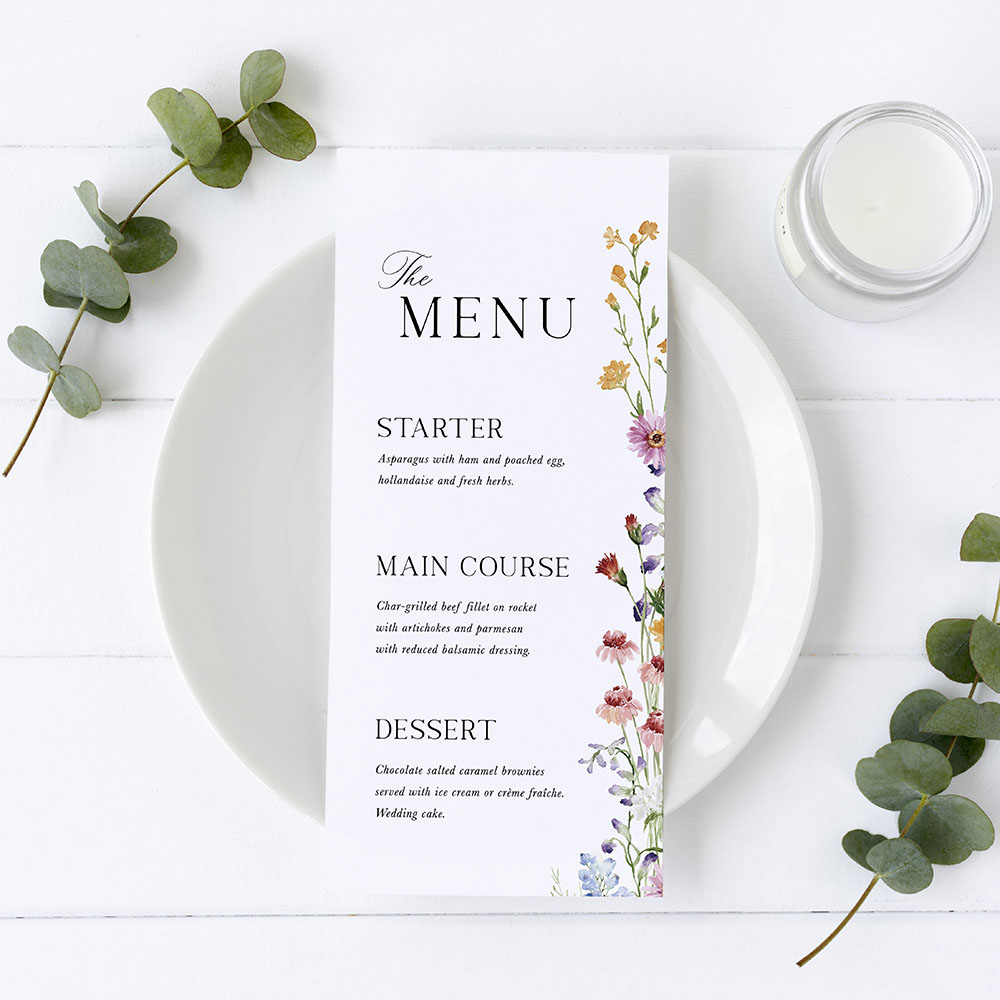 'Wildflower Garden' Slim Menu