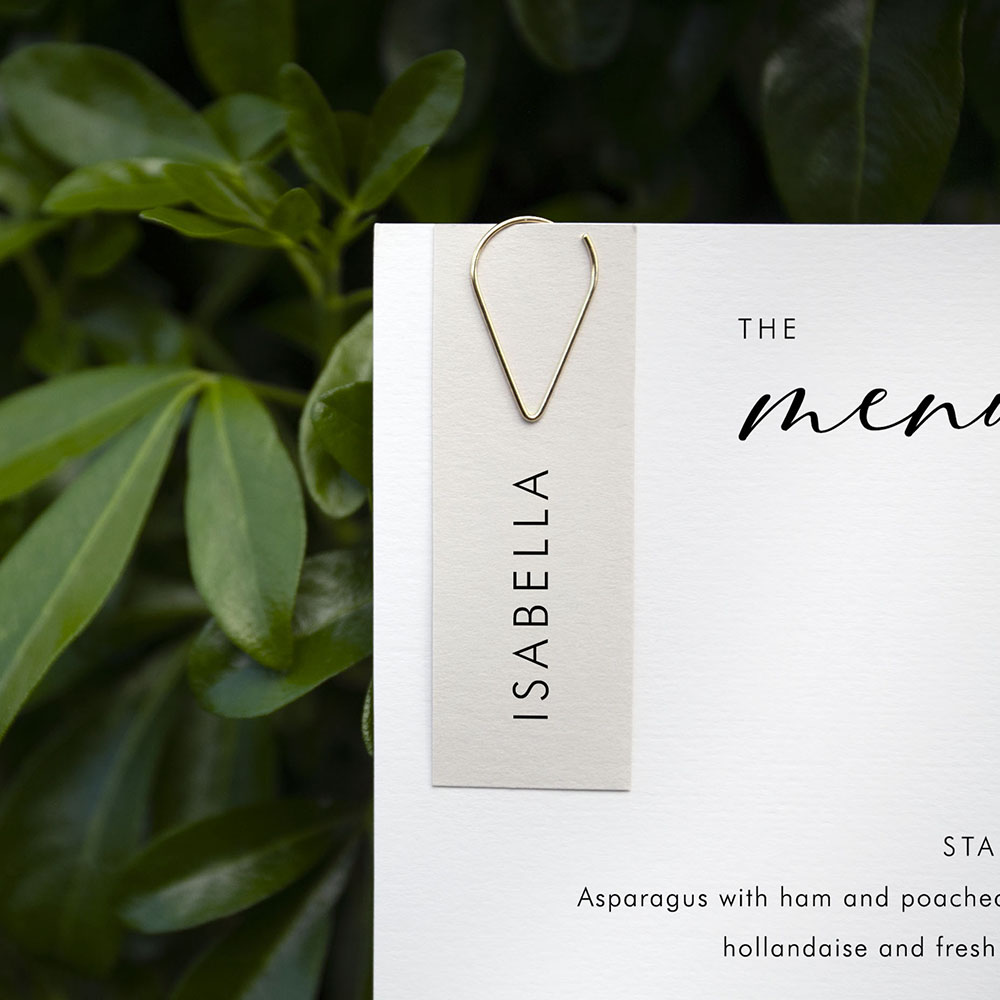 'Calligraphy 1' Tag Wedding Menu - Slim