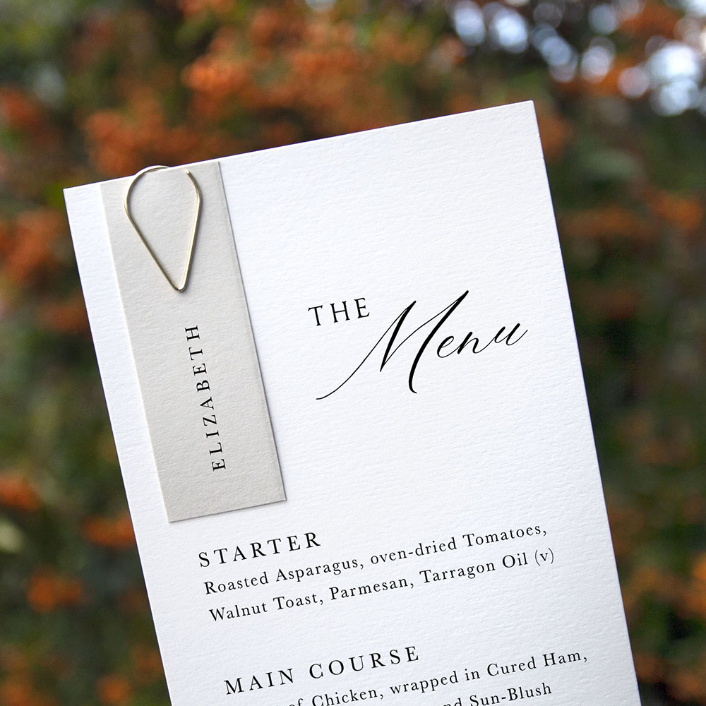 'Sunflower' Tag Wedding Menu - Slim