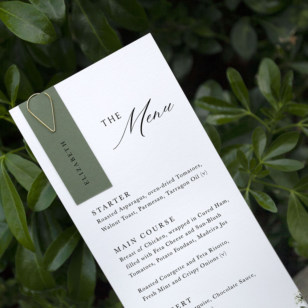 'Sunflower' Tag Wedding Menu - Slim