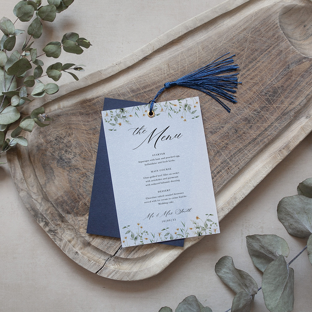'Sunshine Daisy' Layered Vellum Menu
