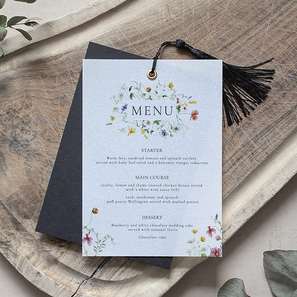 'Sweet Serenade' Layered Vellum Menu