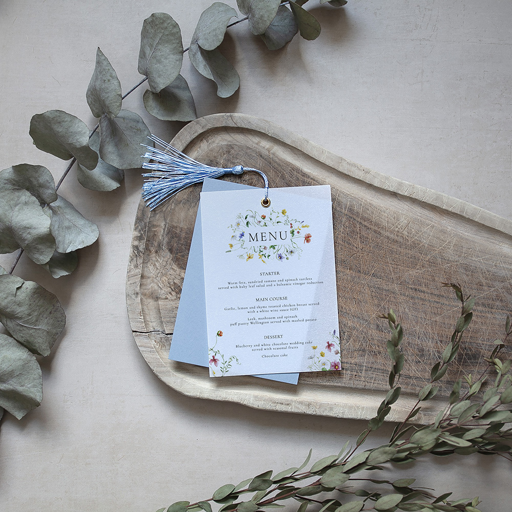 'Sweet Serenade' Layered Vellum Menu