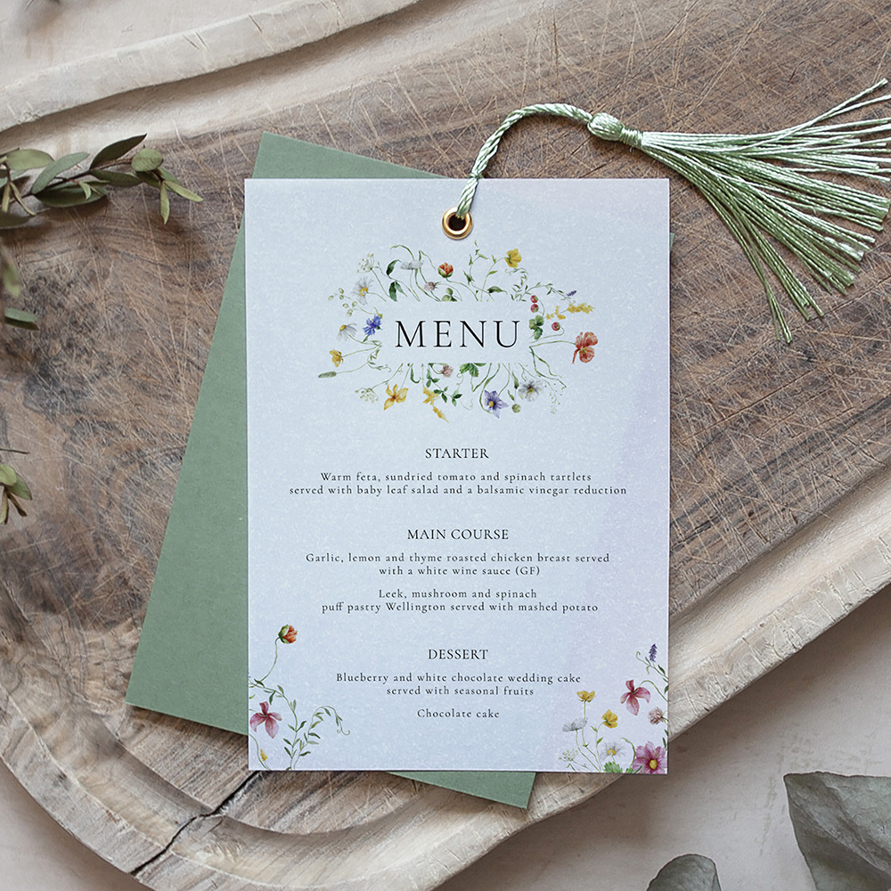 'Sweet Serenade' Layered Vellum Menu