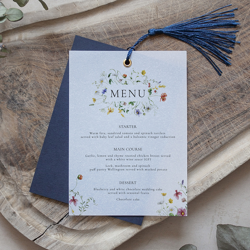 'Sweet Serenade' Layered Vellum Menu