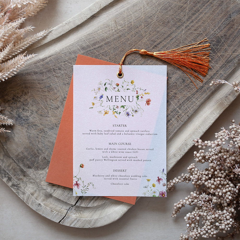'Sweet Serenade' Layered Vellum Menu