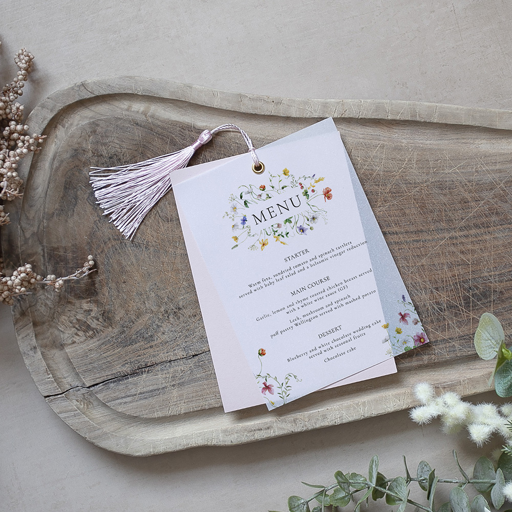 'Sweet Serenade' Layered Vellum Menu