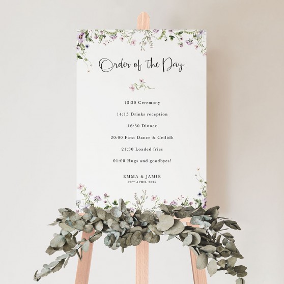 'Spring Blush' Wedding Order of Events Sign A2/A1