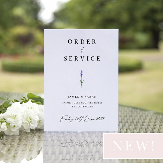 'Lavender L11' Folded Order of Service