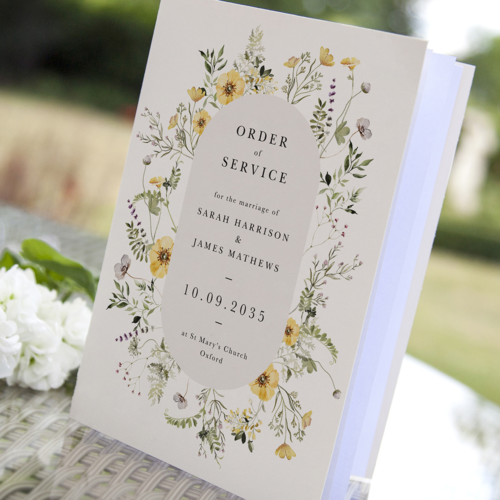 'Spring Collection SC10' Folded Order of Service Sample