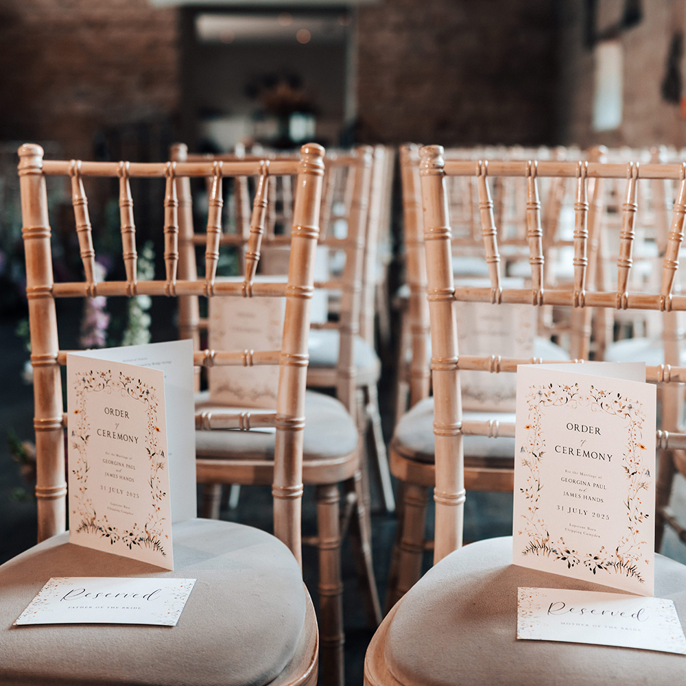 'Vintage Botanical V001' Folded Order of Service