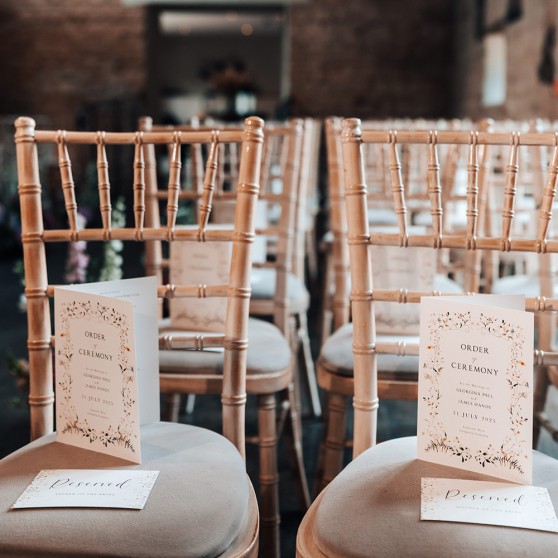 'Vintage Botanical V001' Folded Order of Service