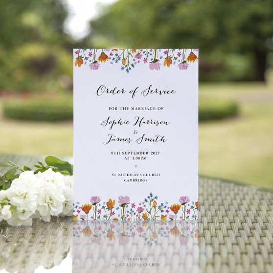'Wild Floral' Folded Order of Service