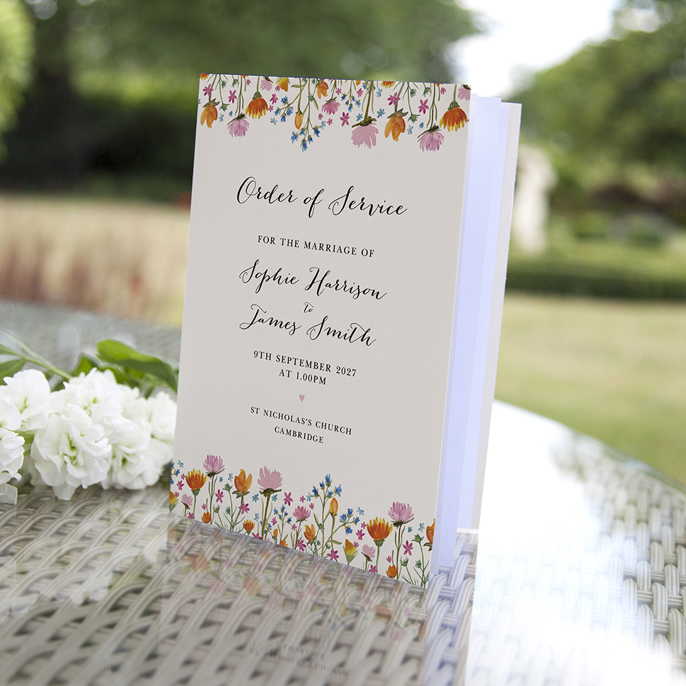 'Wild Floral' Folded Order of Service