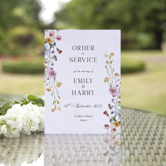 'Wild Flower Garden' Folded Order of Service
