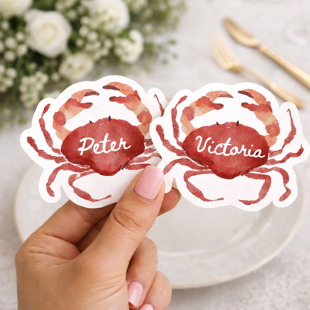 'Seaside Crab' Shaped Place Cards