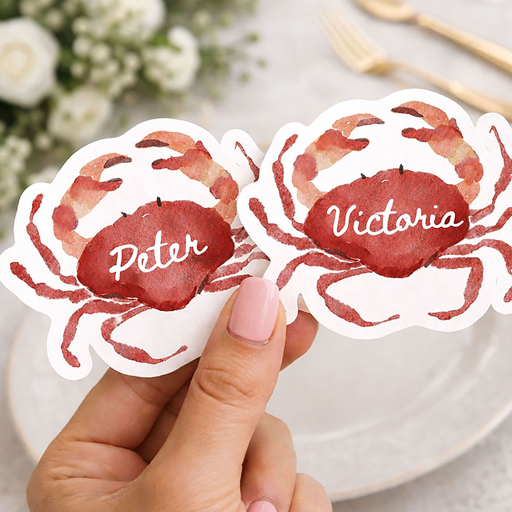 'Seaside Crab' Shaped Place Cards