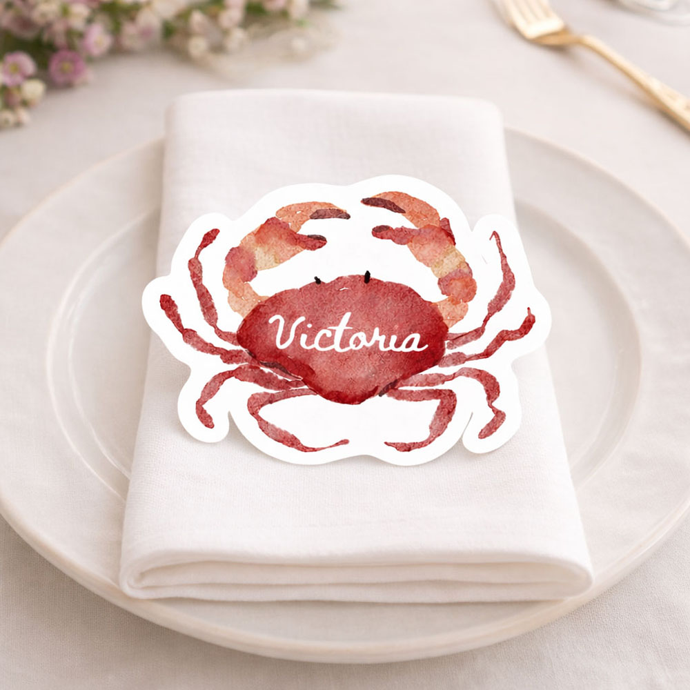 'Seaside Crab' Shaped Place Cards