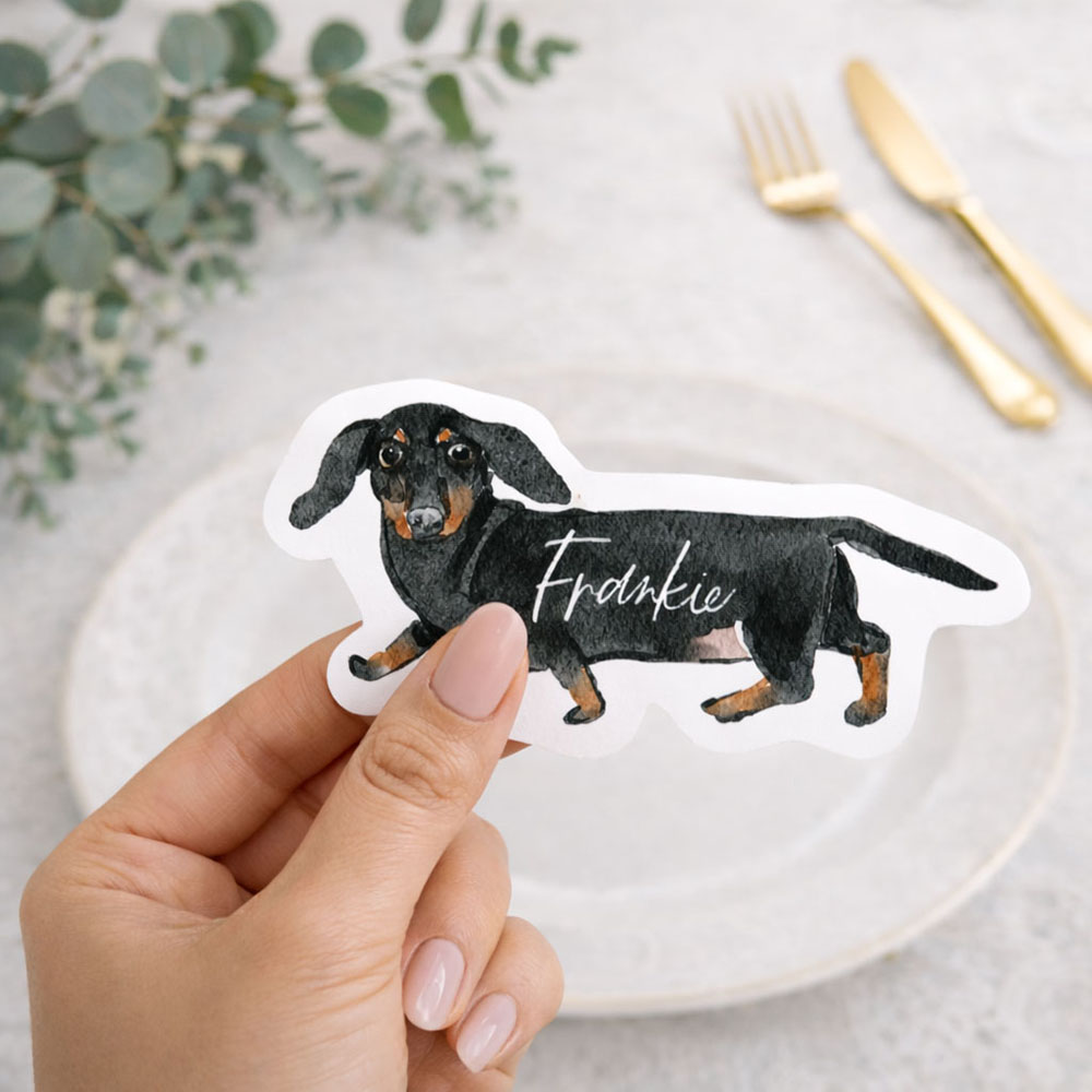 'Dachshund' Shaped Place Cards