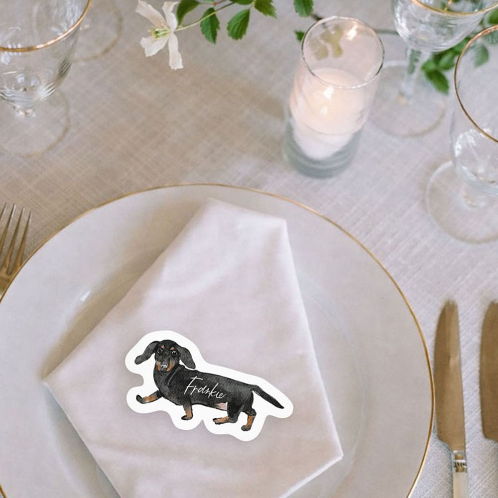 'Dachshund' Shaped Place Cards