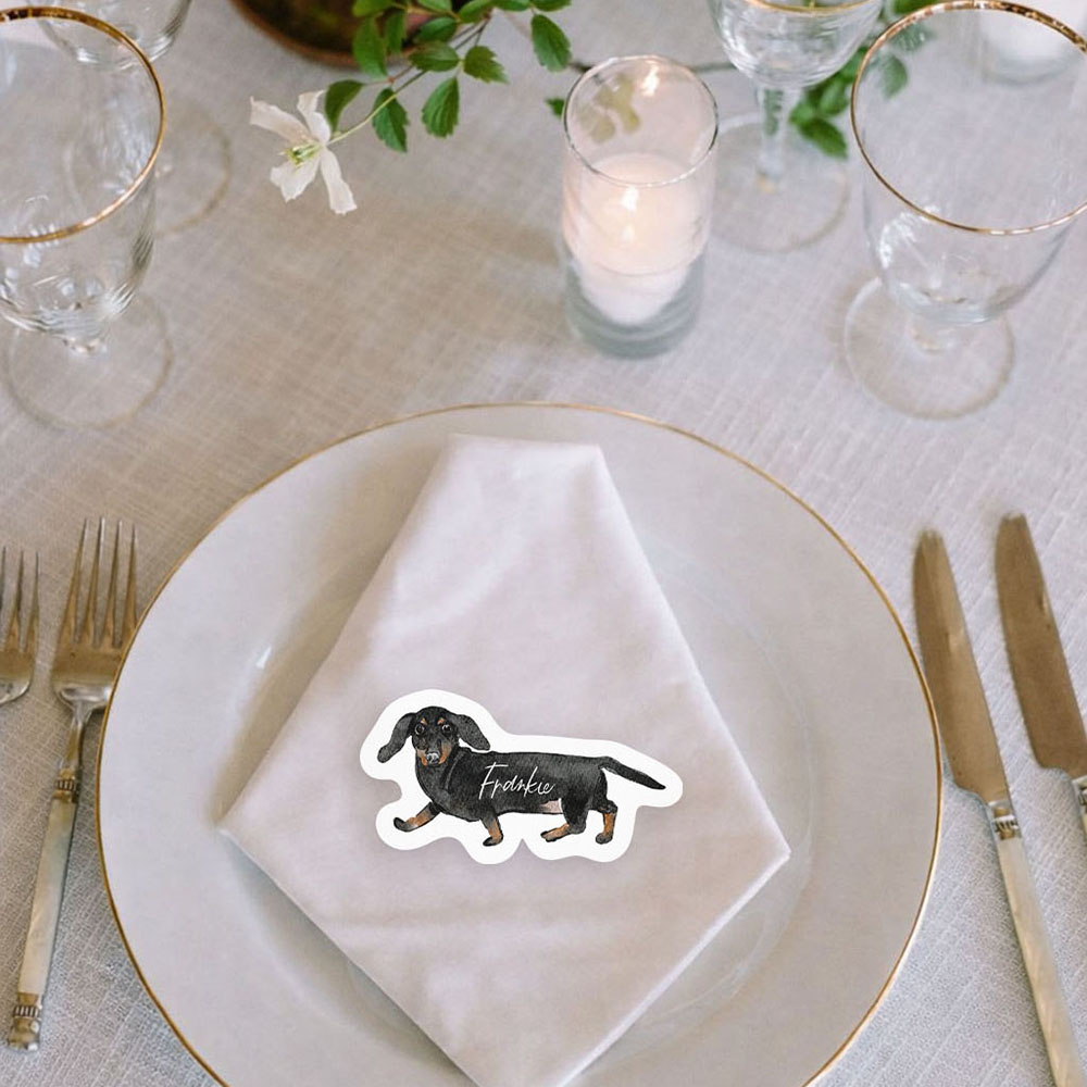 'Dachshund' Shaped Place Cards