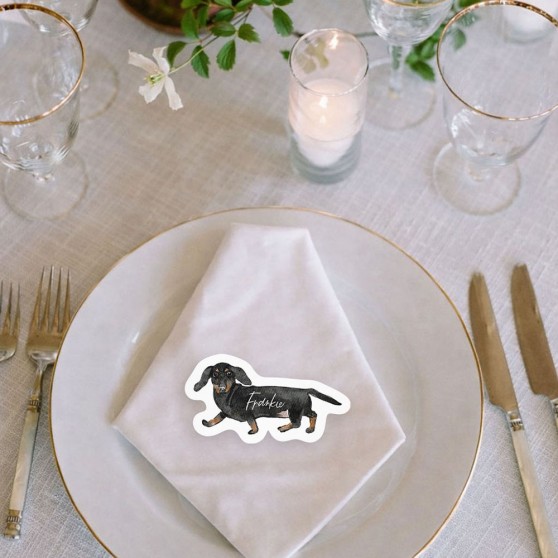 'Dachshund' Shaped Place Cards