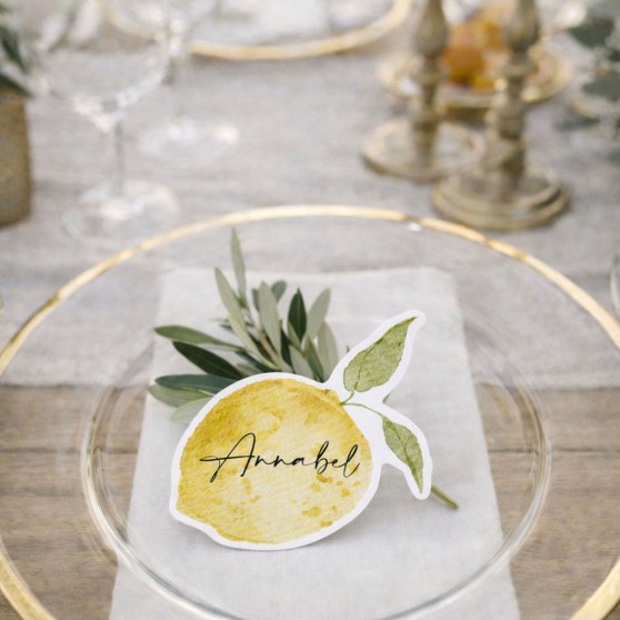 'Sicilian Lemon' Shaped Place Cards