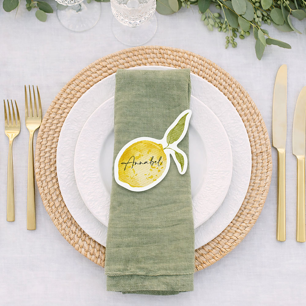 'Sicilian Lemon' Shaped Place Cards
