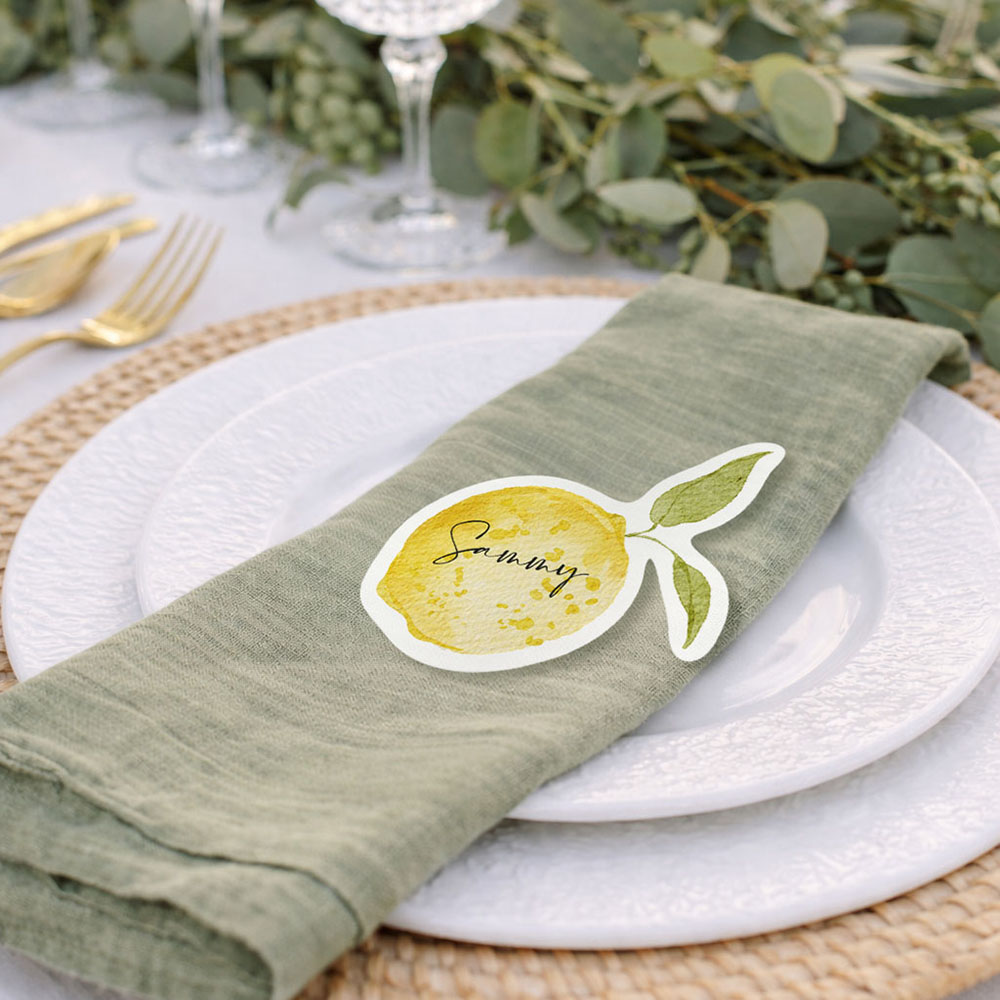 'Sicilian Lemon' Shaped Place Cards