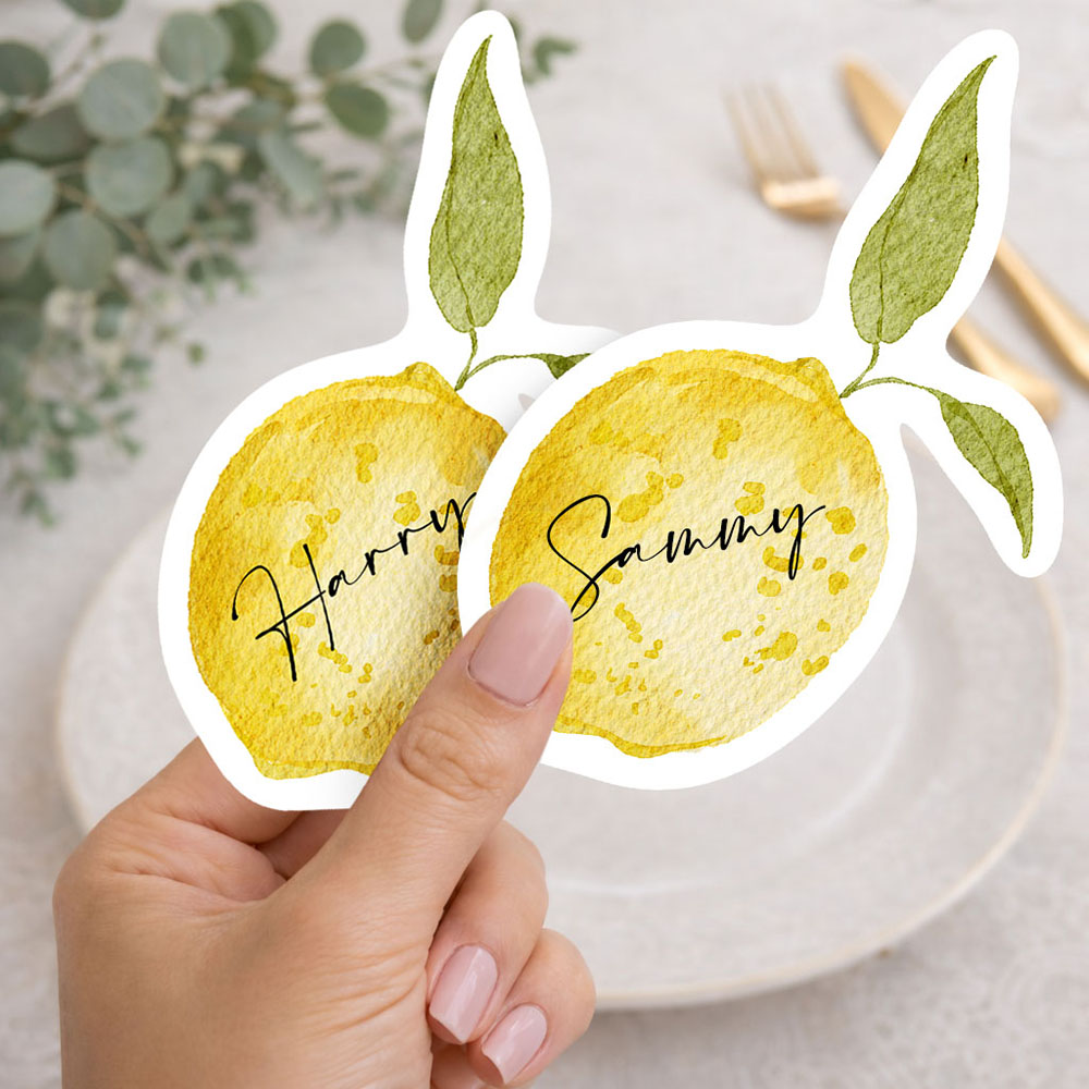 'Sicilian Lemon' Shaped Place Cards