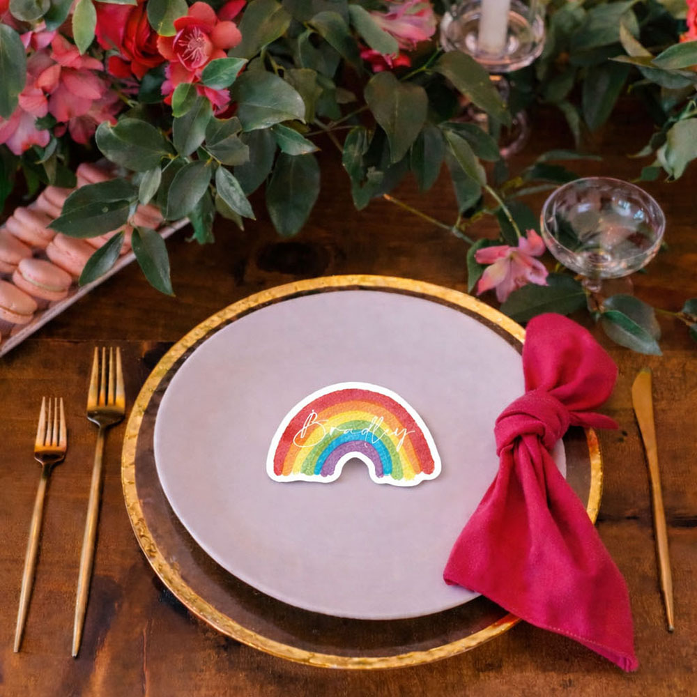 'Rainbow' Shaped Place Cards
