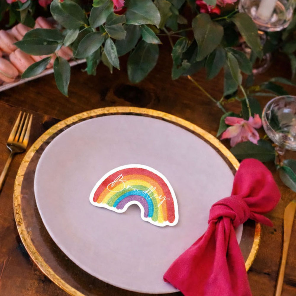 'Rainbow' Shaped Place Cards
