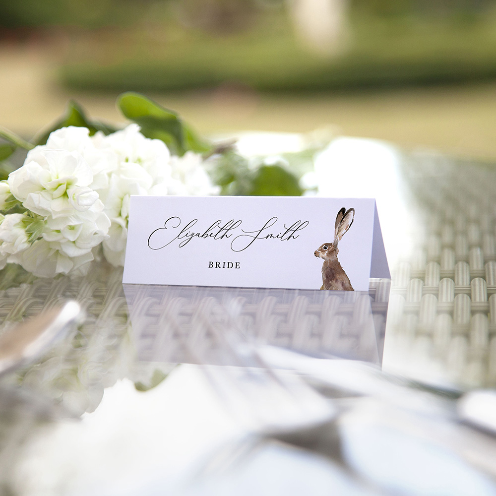 'Christmas Hare' Place Cards