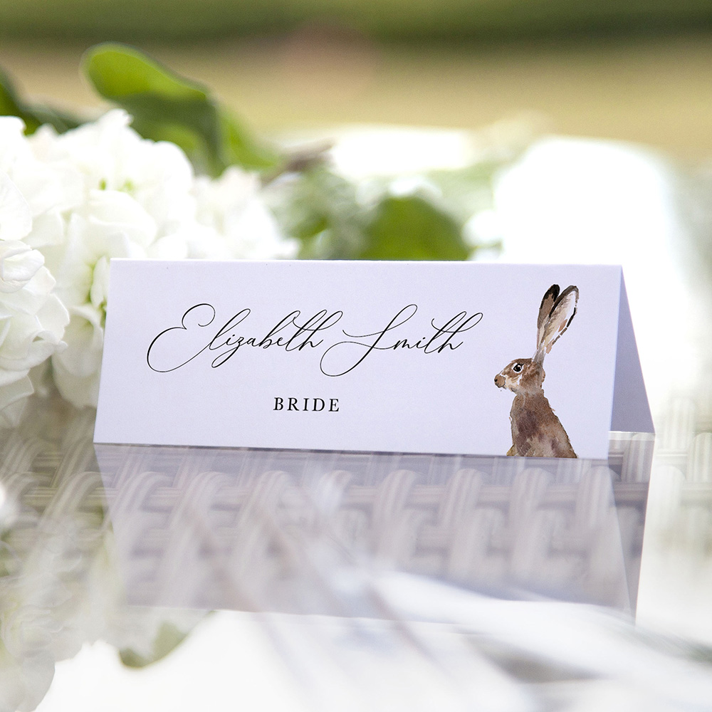 'Christmas Hare' Place Cards