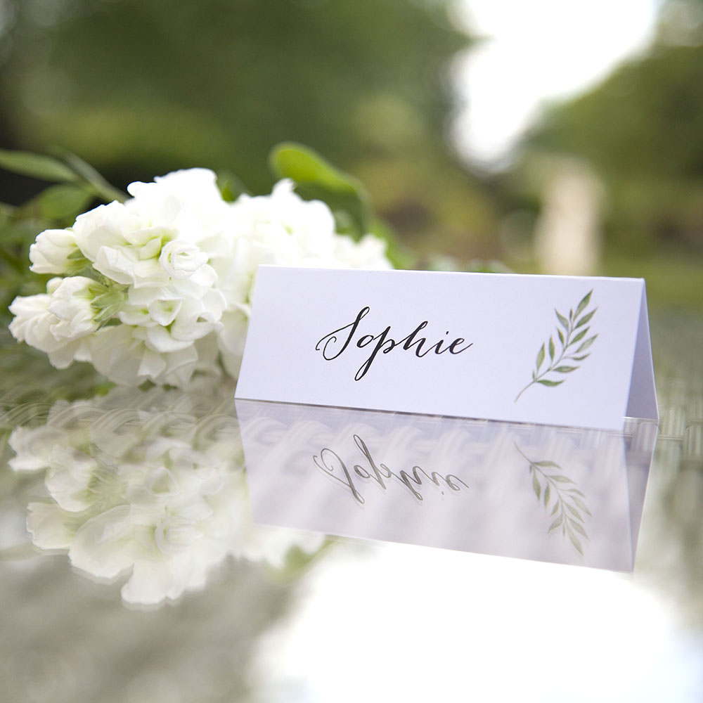 'Green Leaf' Place Cards
