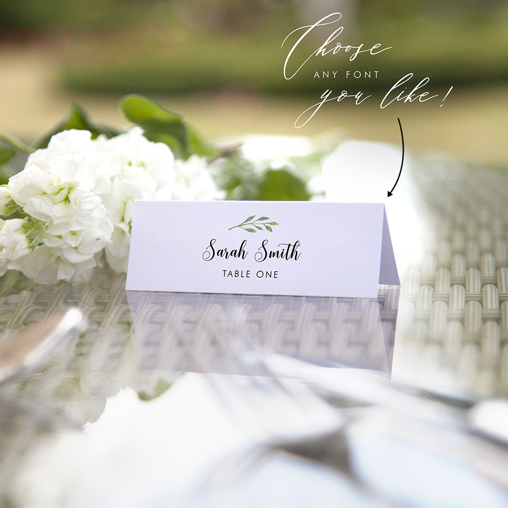 'Green Sprig' Place Cards