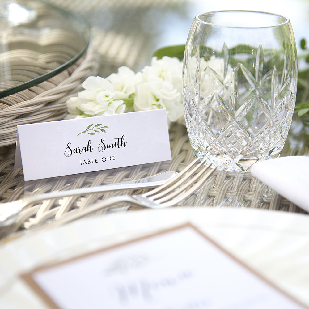 'Green Table Number' Place Card Sample