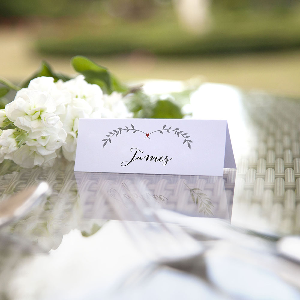 'Red Ivy Design' Place Card Sample