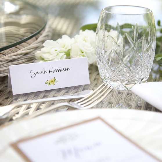 'Yellow Multi Floral Watercolour' Place Cards