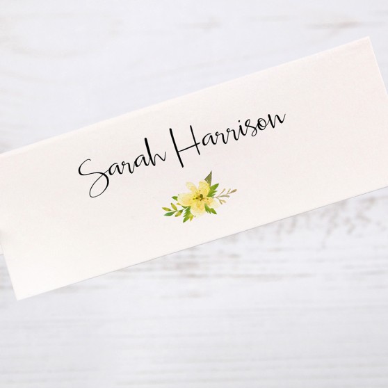 'Yellow Multi Floral' Place Card Sample