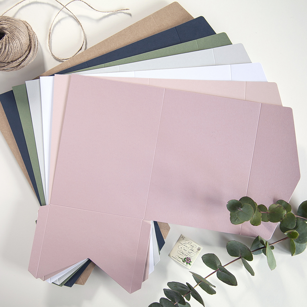 DIY Blush Pink Pocketfold Envelopes